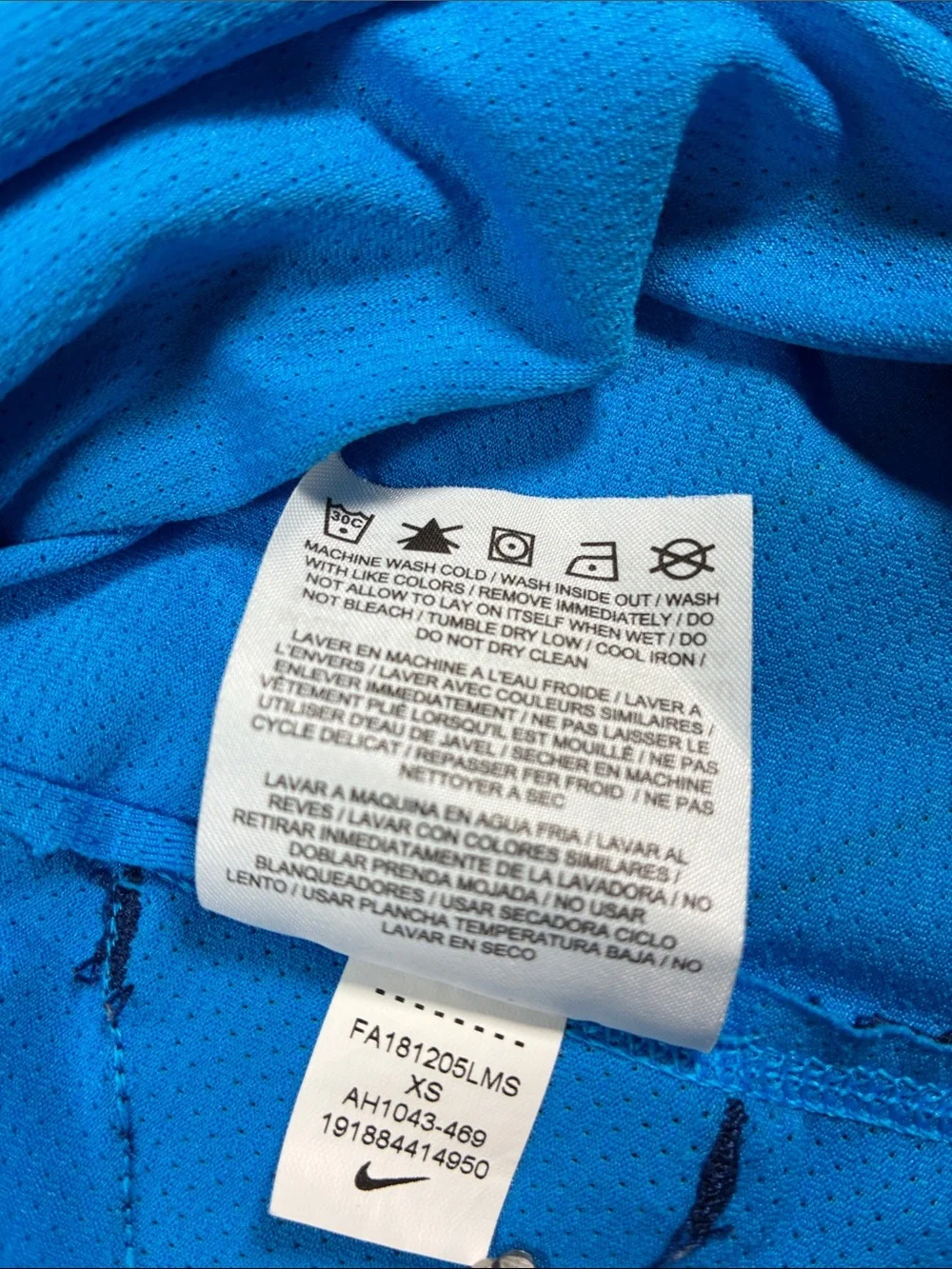 Nike Blue John McEnroe Tennis Academy Short Sleeve Tee, size XS